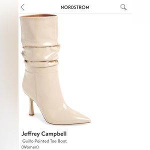 Jeffrey Campbell Guillo Pointed Toe Boot- Ivory Patent